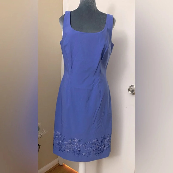 NWT Express (Vintage) Blue Sleeveless Stretch Dress Embroidered Size 11/12 - Picture 6 of 6